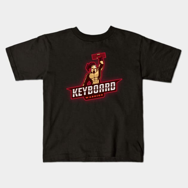 Keyboard Warrior Logo Kids T-Shirt by RowdyPop
